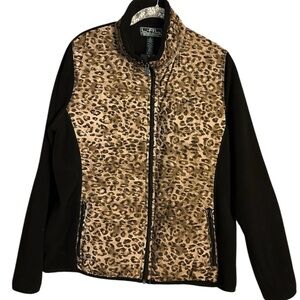 Ralph Lauren Women's Leopard Print - Black and Brown Jacket